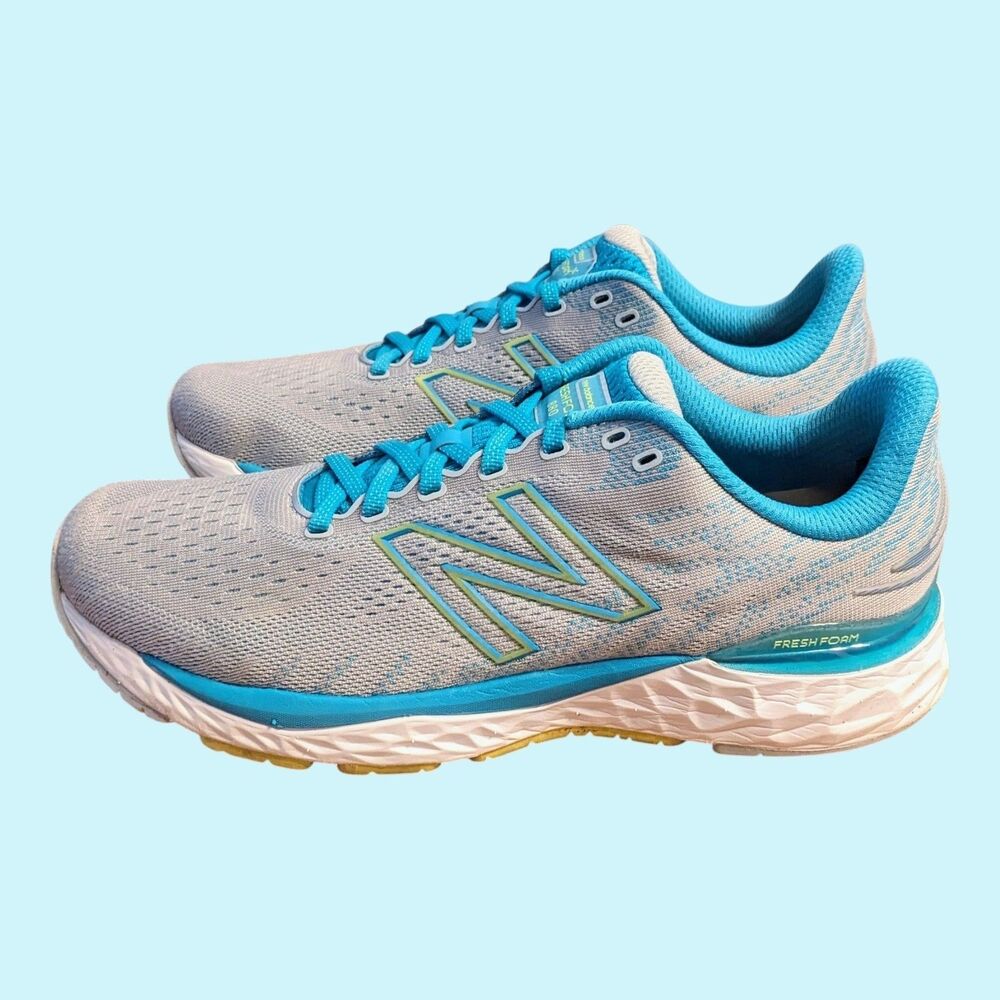 New Balance Women's 11 B Fresh Foam 880v11 Running Shoes Gray Sky Blue  W880S11